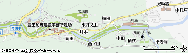 愛知県豊田市足助町東井ノ上4周辺の地図