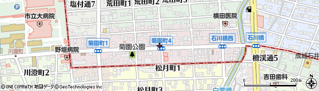 愛知県名古屋市昭和区菊園町周辺の地図