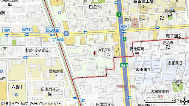 〒466-0057 愛知県名古屋市昭和区高辻町の地図