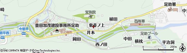 愛知県豊田市足助町東井ノ上11周辺の地図