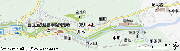 愛知県豊田市足助町東井ノ上5周辺の地図