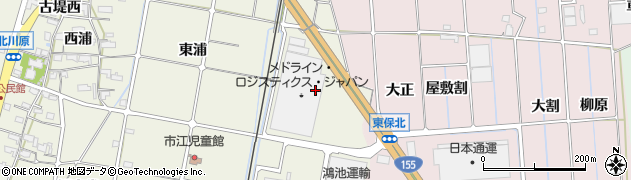 愛知県愛西市西保町（鳥居先）周辺の地図