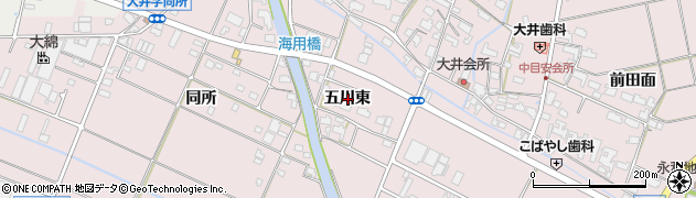 愛知県愛西市大井町五川東周辺の地図