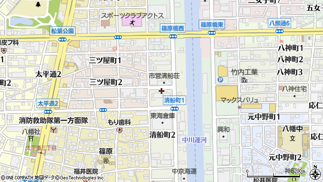 〒454-0832 愛知県名古屋市中川区清船町の地図
