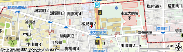 愛知県名古屋市瑞穂区桜見町2丁目周辺の地図