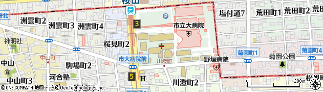 名古屋市立大学　桜山（川澄）キャンパス周辺の地図