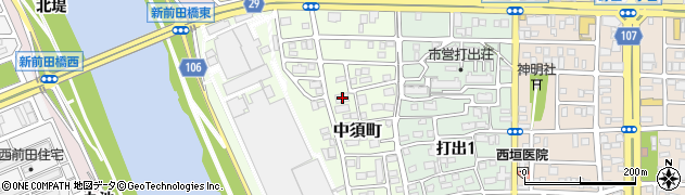 愛知県名古屋市中川区中須町184周辺の地図
