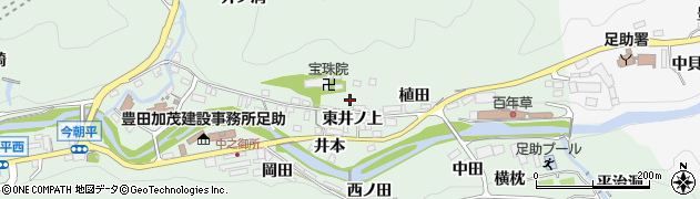 愛知県豊田市足助町東井ノ上周辺の地図