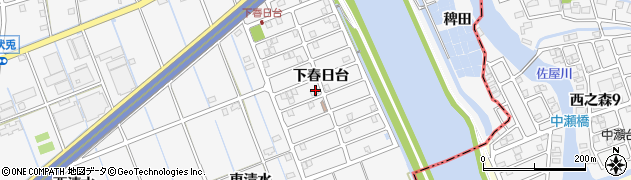 愛知県津島市鹿伏兎町（下春日台）周辺の地図