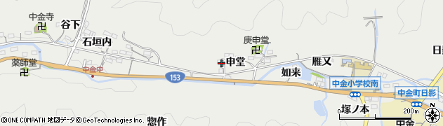 愛知県豊田市中金町申堂周辺の地図