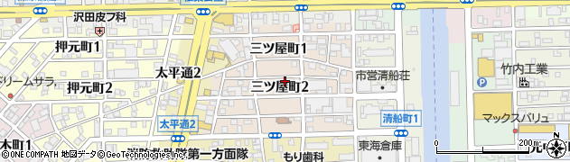 愛知県名古屋市中川区三ツ屋町周辺の地図