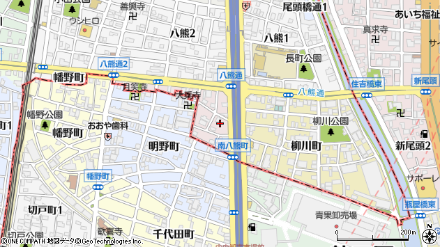 〒454-0015 愛知県名古屋市中川区南八熊町の地図