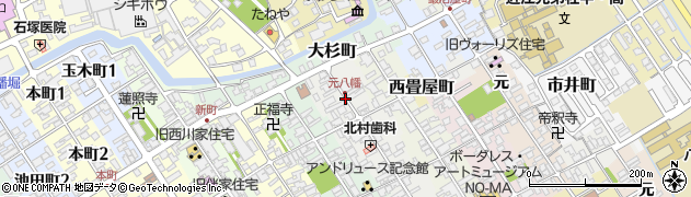 滋賀県近江八幡市仲屋町（元）周辺の地図
