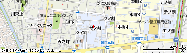 愛知県蟹江町（海部郡）蟹江本町（ヤノ割）周辺の地図