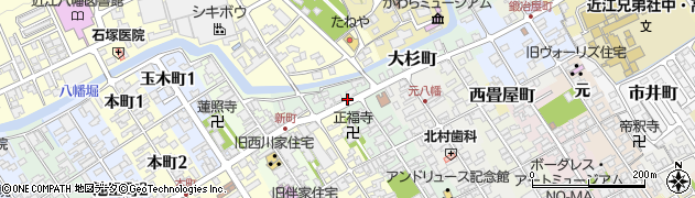 滋賀県近江八幡市大杉町周辺の地図