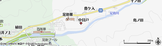 愛知県豊田市桑田和町中貝戸周辺の地図