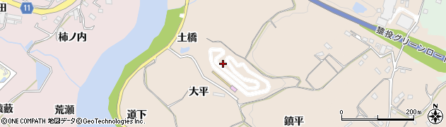 愛知県豊田市石野町土橋周辺の地図