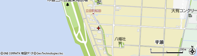 愛知県愛西市立田町松田127周辺の地図