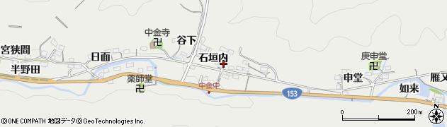愛知県豊田市中金町（石垣内）周辺の地図