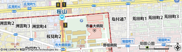 名古屋市立大学事務局施設課周辺の地図