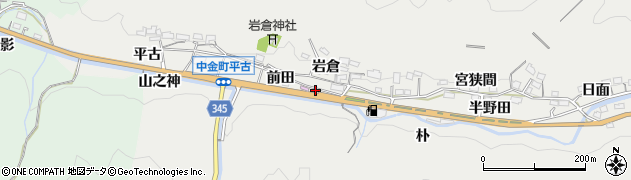 愛知県豊田市中金町前田周辺の地図