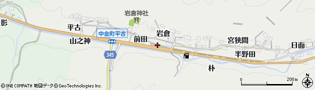 愛知県豊田市中金町（前田）周辺の地図