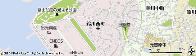 静岡県富士市鈴川西町周辺の地図