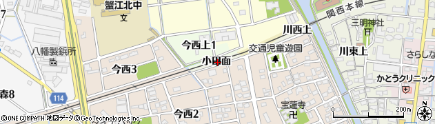 愛知県蟹江町（海部郡）今（小田面）周辺の地図