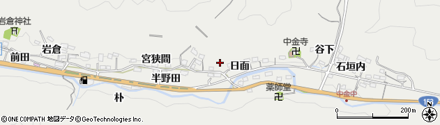 愛知県豊田市中金町日面周辺の地図