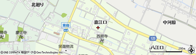 愛知県愛西市東條町周辺の地図