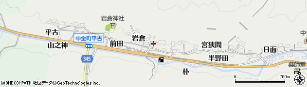 愛知県豊田市中金町（岩倉）周辺の地図