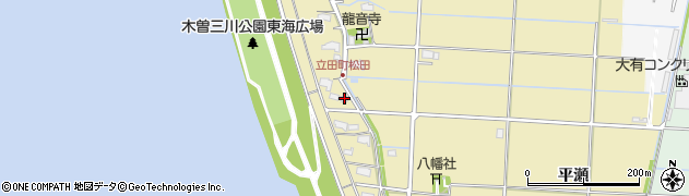 愛知県愛西市立田町松田124周辺の地図