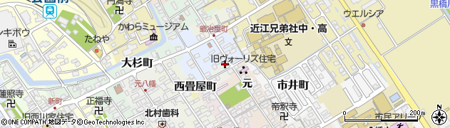 滋賀県近江八幡市鍛治屋町44周辺の地図