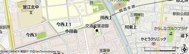 蟹江町役場　交通児童遊園周辺の地図