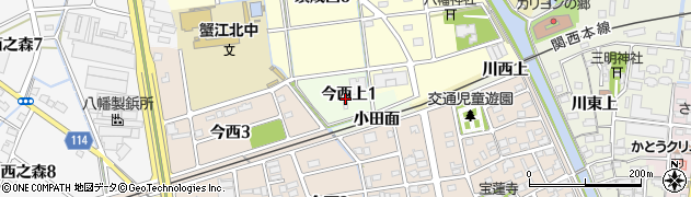 愛知県蟹江町（海部郡）今西上周辺の地図