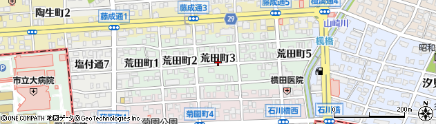 愛知県名古屋市昭和区荒田町周辺の地図