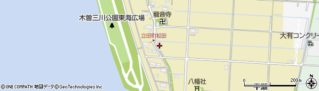 愛知県愛西市立田町松田119周辺の地図