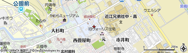 滋賀県近江八幡市鍛治屋町周辺の地図