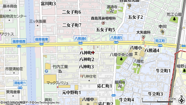 〒454-0041 愛知県名古屋市中川区八神町の地図