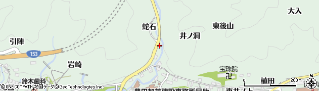 愛知県豊田市足助町蛇石周辺の地図