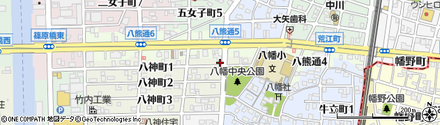 愛知県名古屋市中川区八神町1丁目8周辺の地図