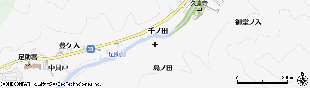 愛知県豊田市桑田和町島ノ田周辺の地図