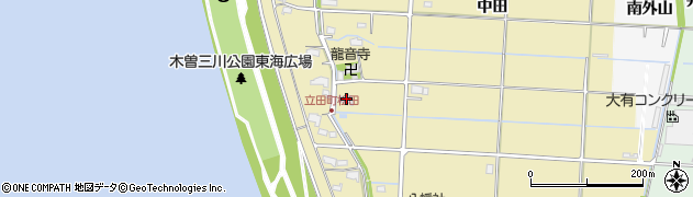 愛知県愛西市立田町松田111周辺の地図
