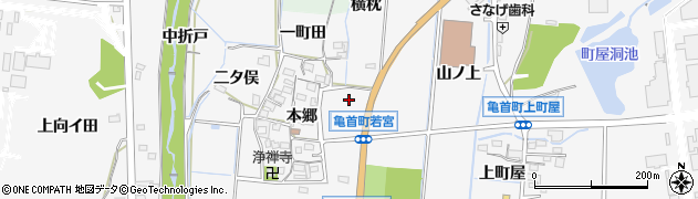 愛知県豊田市亀首町（若宮）周辺の地図