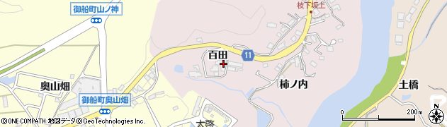愛知県豊田市枝下町百田周辺の地図