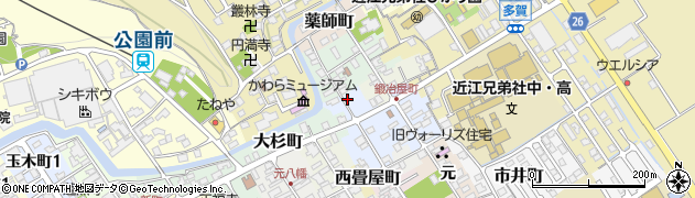 滋賀県近江八幡市鍛治屋町23周辺の地図