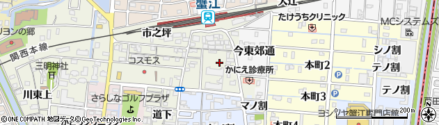 愛知県海部郡蟹江町今下六反田周辺の地図