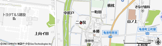 愛知県豊田市亀首町二タ俣周辺の地図