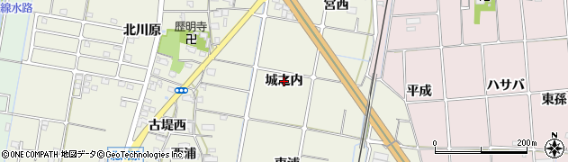 愛知県愛西市西保町（城之内）周辺の地図