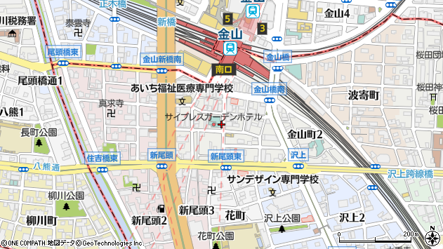 〒456-0002 愛知県名古屋市熱田区金山町の地図